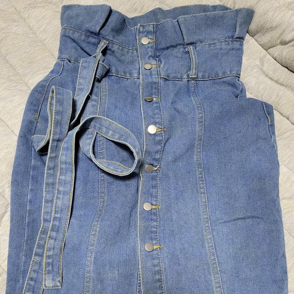 Brand New High Waist Denim Skirt Size L
